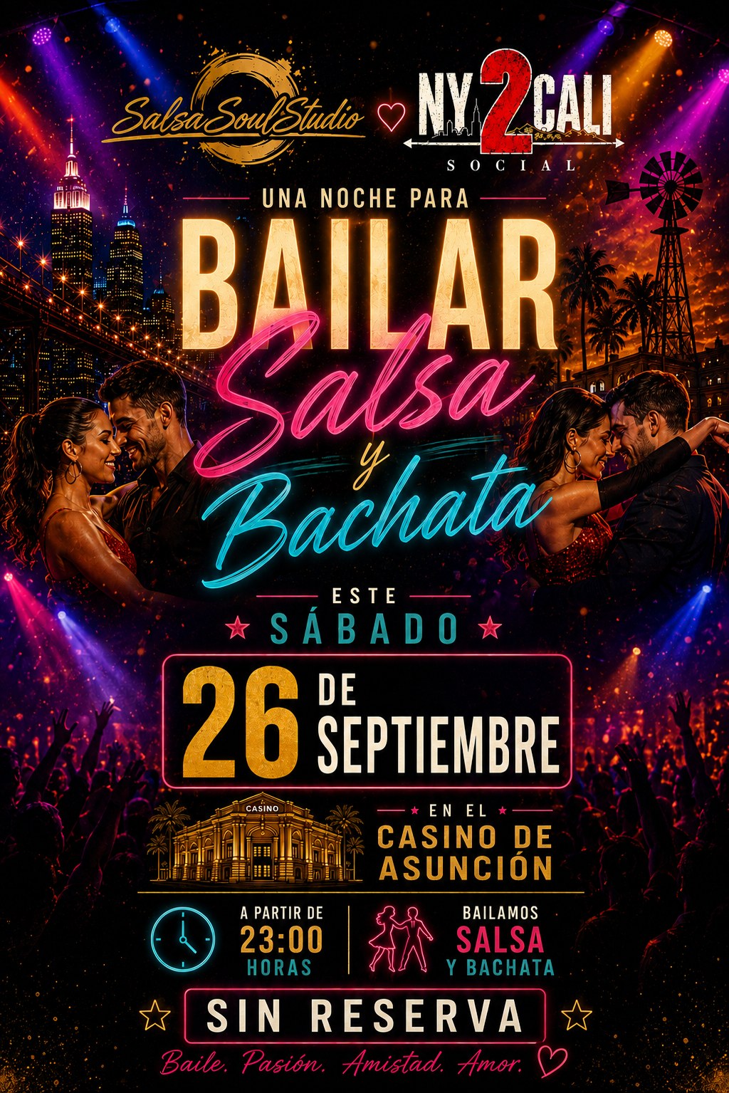 Social NY2CALI — Sábado 26 de septiembre, Casino de Asunción